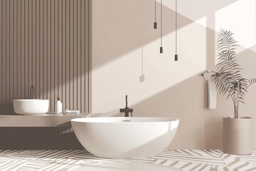 Fototapeta premium A simple bathroom interior in a modern style. 