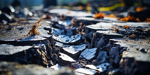 Close Up of Rocks, Dirt, and Building