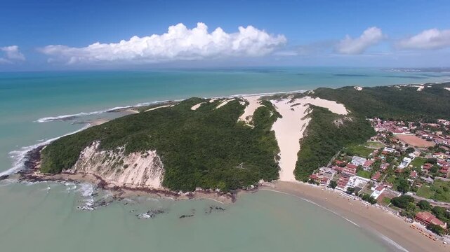 Aerial view of Morro do Careca, on Ponta Negra Beach - Natal, Rio Grande do Norte, Brazil