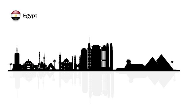 Egypt skyline, Egypt cityscape, Egypt skyscraper buildings vector silhouette. vector illustrator
