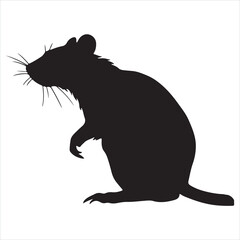 Rat silhouettes white background
