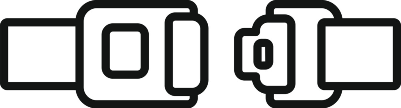recommend clip art: Simple line icon of a seat belt buckle, representing safety and security in vehicles