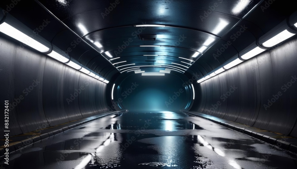 Aufkleber street puddle vertising rendering concept t abstract 3d background technology glowing digital datum 