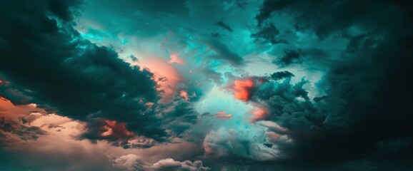 Dramatic clouds in a beautiful sky before sunset, evoking a sense of awe