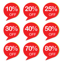 Set of special offer labels in red isolated on white background. Vector illustration Set of special offer labels and banners Vector special offer labels set, Set of vector stickers in eps 10.