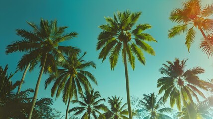 Obraz premium palm trees and blue sky