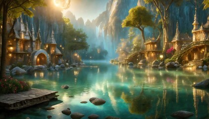 Obraz premium tropical island at night