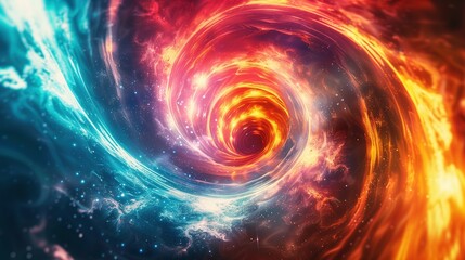 Colorful Vortex Energy Cosmic Spiral Waves in Space