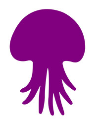 Jellyfish clip art design on plain white transparent isolated background for card, shirt, hoodie, sweatshirt, apparel, tag, mug, icon, poster or badge