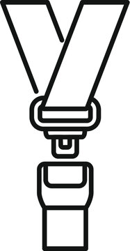 recommend clip art: Black outline icon for a seat belt that is fastened, promoting road safety