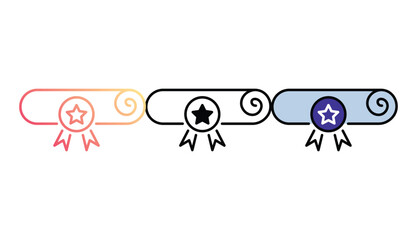 Diploma icon design with white background stock illustration