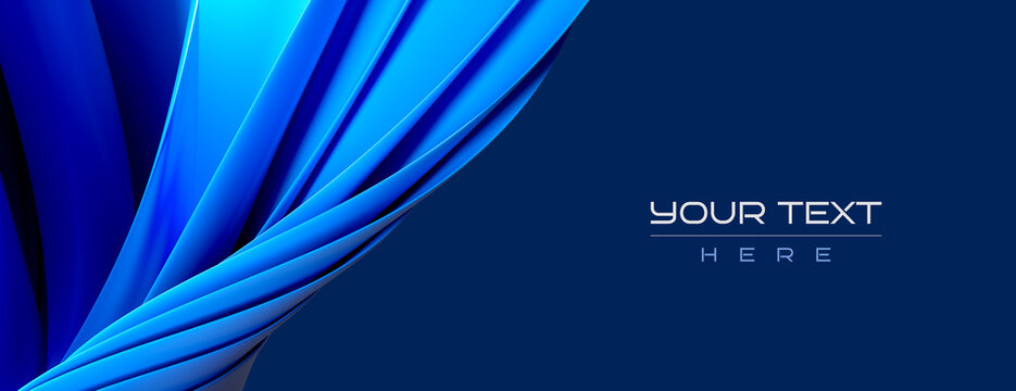 Twisted structure in light blue. Header wallpaper in ultra high resolution, isolated on blue.