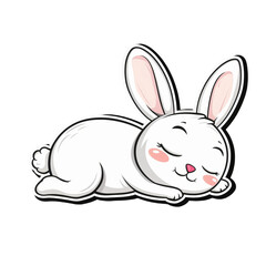Obraz premium vector illustration of a white bunny