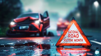 National Road Victim Month August, raise awareness commemorating traffic casualties from car crashes