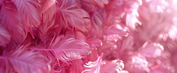 Beautiful soft pink feather pattern texture background, evoking delicacy and romance