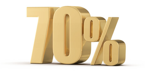 70 Percent Off Sale Gold Number 3D