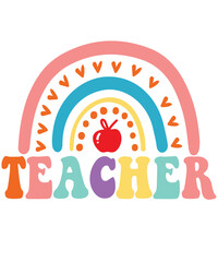 Teacher typography clip art design on plain white transparent isolated background for card, shirt, hoodie, sweatshirt, apparel, tag, mug, icon, poster or badge