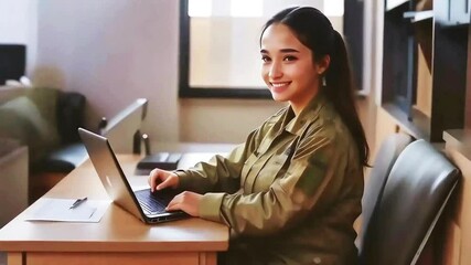 Army servicemen and women civilian job employment, National Hire a Veteran Day, seamless loop - Powered by Adobe