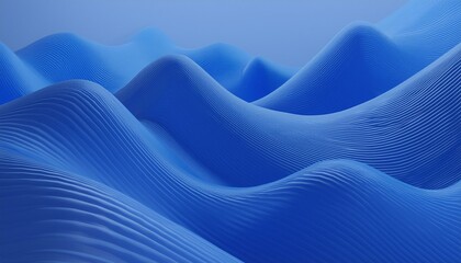 3d render of blue smooth abstract waves illustration background 