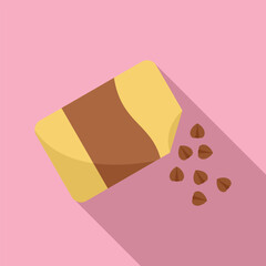 Open pack pouring coffee beans, perfect for representing coffee products or the coffee roasting process