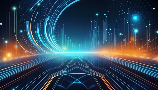 Abstract background with a modern, data-centric futuristic theme 