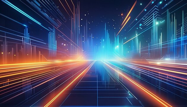 Abstract background with a modern, data-centric futuristic theme 