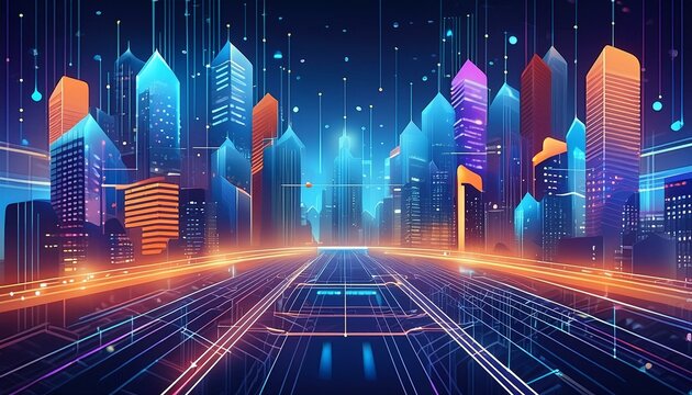 Abstract background with a modern, data-centric futuristic theme 