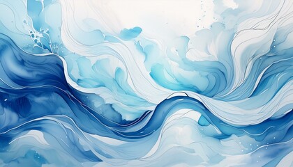 Fototapeta premium modern abstract soft colored background with watercolors and a dominant white and blue color 