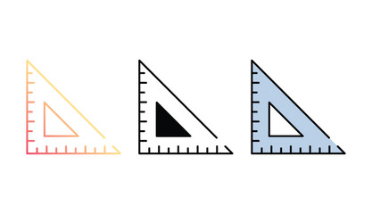 Triangular Ruler icon design with white background stock illustration