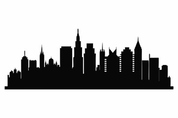 
city skyline silhouette, Modern City Skyline Skyscrapers, City silhouette vector, Skyline urban border collection.


