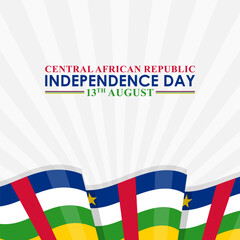 Obraz premium Vector illustration of Central African Republic Independence Day social media feed template