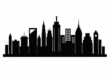 
city skyline silhouette, Modern City Skyline Skyscrapers, City silhouette vector, Skyline urban border collection.


