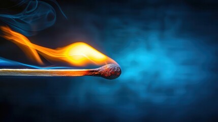 matchstick with a flame on it