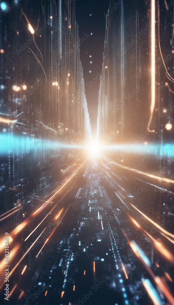 Poster illustration of it roadmap modern technology and innovative processes networking and big data hyper