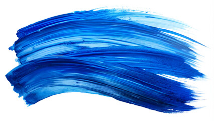 Blue abstract watercolor brush strokes on white background. Texture paper.
