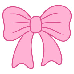 pink ribbon bow vector illustration