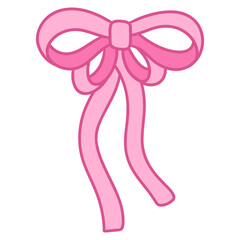 pink bow with ribbon