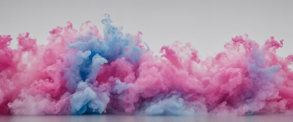 Lebendige Rauchwolken in Rosa- und Blautönen: Ein faszinierendes Spektakel von Farbverläufen und Texturen, das an abstrakte Kunst und traumhafte Wolkenlandschaften erinnert