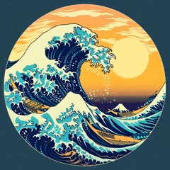 This Japanese wave illustration with a vintage flair #3