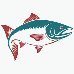 A delightful salmon fish vector illustration featuring vibrant colors and intricate details. Perfect for digital designs, logos, educational materials, and creative projects.