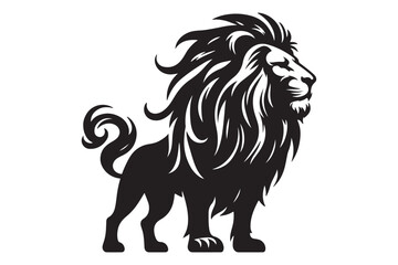 lion Animal Silhouettes vector illustration - Generative AI