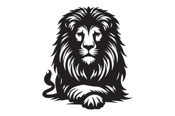 lion Animal Silhouettes vector illustration - Generative AI