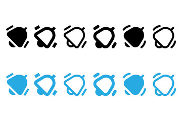 Notification bell icon set. Incoming inbox message. Ringing bell, reminder or subscriber sign for apps, smartphone, alarm alert. Vector Illustration
