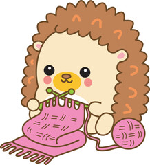 Japanese diary kawaii cute hedgehog illustrations.
Sticker of funny hedgehog clip art.