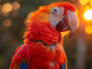 Fototapeta premium Parrot in the wild. Beautiful extreme close-up. 