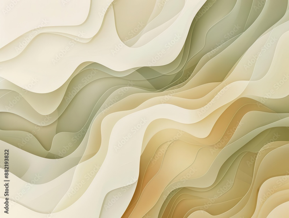 Poster abstract organic lines forming fluid patterns soft muted colors create calming wallpaper design gent