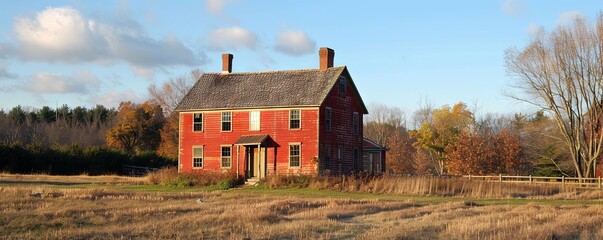 Saltbox house with a historical touch.