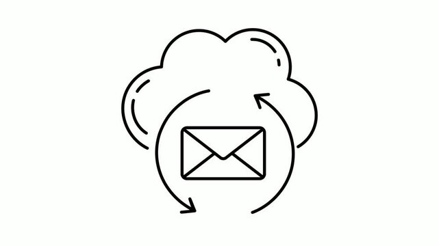 Cloud Server Messaging Exchange animated video, Machine Daemon Clip, Hosted Email Server animation, Cloud computing and Web hosting services footage