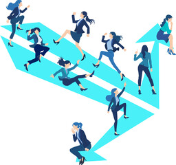 ビジネスにおけるロードマップのイラスト