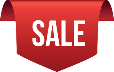 Red Sale Banner With Folded Edge